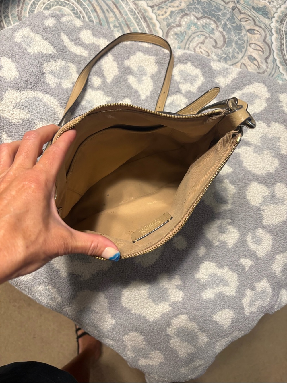 Coach Pebbled Leather Crossbody Bag in Tan - Picture 3 of 5